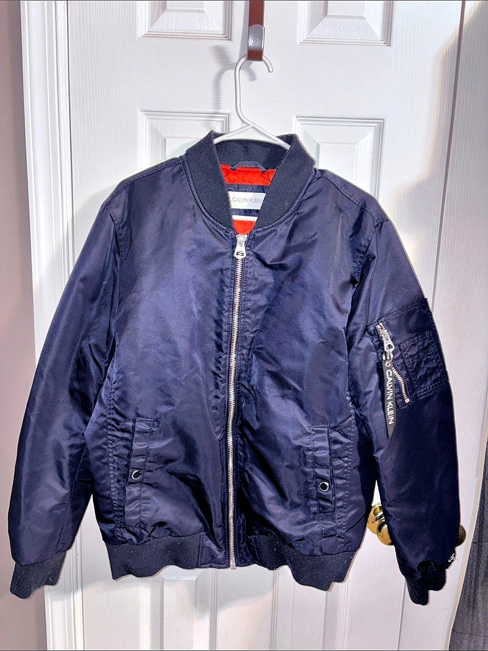 Calvin Klein Quilted Lined Bomber Jacket Men's Blue